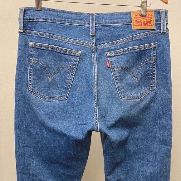 Levi’s 32 (14/15) Wedgie Straight Jeans Button Fly Stretch Womens High Rise - Picture 8 of 16